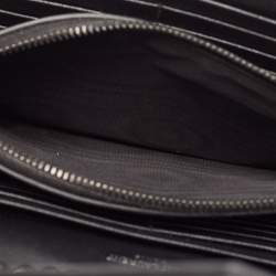 Saint Laurent Black Matelasse Leather Monogram Envelope Wallet on Chain