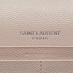 Saint Laurent Pink Matelassé Leather Monogram Envelope Wallet on Chain