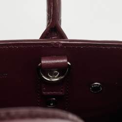 Pre Owned Saint Laurent Burgundy Croc Embossed Leather Nano Classic Sac De Jour Tote