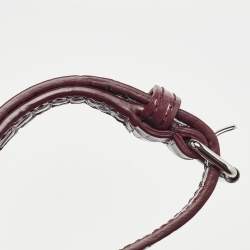 Pre Owned Saint Laurent Burgundy Croc Embossed Leather Nano Classic Sac De Jour Tote