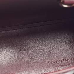 Pre Owned Saint Laurent Burgundy Croc Embossed Leather Nano Classic Sac De Jour Tote