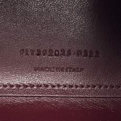 Pre Owned Saint Laurent Burgundy Croc Embossed Leather Nano Classic Sac De Jour Tote