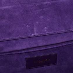 Pre Owned Saint Laurent Purple Leather Y-Ligne Clutch