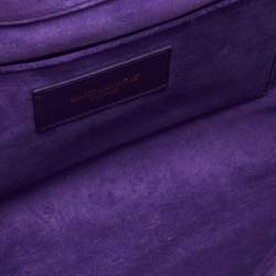 Pre Owned Saint Laurent Purple Leather Y-Ligne Clutch