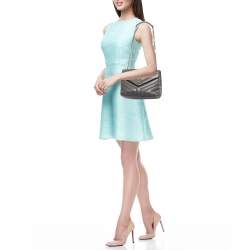 Pre Owned Saint Laurent Dark Grey Quilted Leather Small Loulou Shoulder Bag