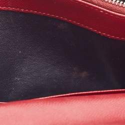 Saint Laurent Dark Red Matelasse Leather Monogram Envelope Wallet on Chain