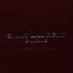 Pre Owned Saint Laurent Burgundy Croc Embossed Leather Nano Classic Sac De Jour Tote