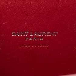Saint Laurent Red Croc Embossed Leather Nano Classic Sac De Jour Tote