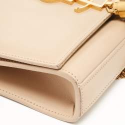 Saint Laurent Beige Leather Kate Tassel Flap Chain Crossbody Bag
