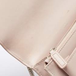Saint Laurent Light Pink Leather Sunset Wallet On Chain