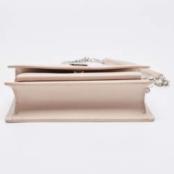 Saint Laurent Light Pink Leather Sunset Wallet On Chain
