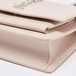 Saint Laurent Light Pink Leather Sunset Wallet On Chain