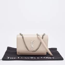 Saint Laurent Light Pink Leather Sunset Wallet On Chain