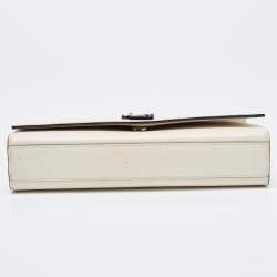 Pre Owned Saint Laurent Off White Leather Medium Kate Shoulder Bag