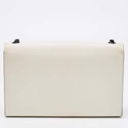 Pre Owned Saint Laurent Off White Leather Medium Kate Shoulder Bag
