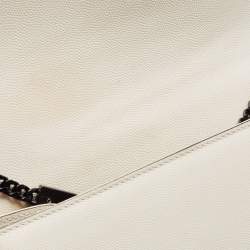 Pre Owned Saint Laurent Off White Leather Medium Kate Shoulder Bag
