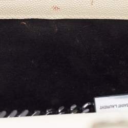 Pre Owned Saint Laurent Off White Leather Medium Kate Shoulder Bag