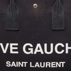 Saint Laurent Black Canvas and Leather Large Rive Gauche Shopper Tote 
