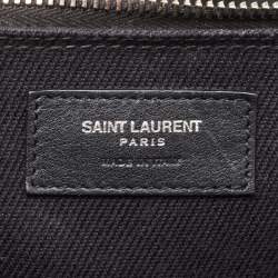 Saint Laurent Black Canvas and Leather Large Rive Gauche Shopper Tote 