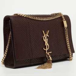 Saint Laurent Burgundy Monogram Kate Tassel Chain Bag