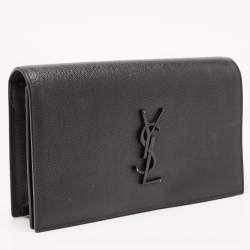 Saint Laurent Black Leather Kate Clutch