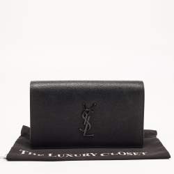 Saint Laurent Black Leather Kate Clutch