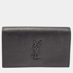 Saint Laurent Black Leather Kate Clutch