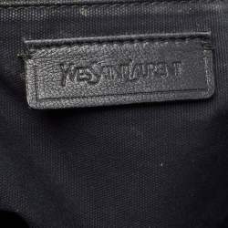 Pre Owned Saint Laurent Black Leather Vavin Buckle Tote