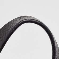 Pre Owned Saint Laurent Black Leather Vavin Buckle Tote