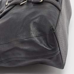 Pre Owned Saint Laurent Black Leather Vavin Buckle Tote