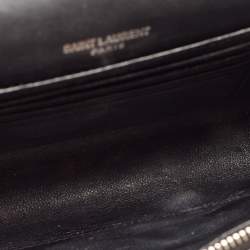Saint Laurent Black Croc Embossed Leather Kate Belt Bag