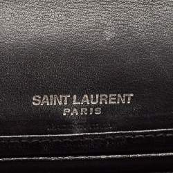 Saint Laurent Black Croc Embossed Leather Kate Belt Bag