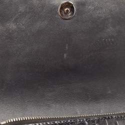 Saint Laurent Black Croc Embossed Leather Kate Belt Bag