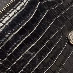 Saint Laurent Black Croc Embossed Leather Kate Belt Bag