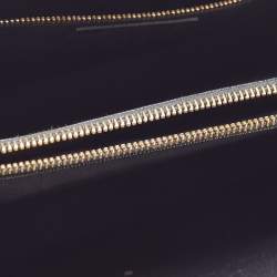 Pre Owned Saint Laurent Black Chevron Leather Classic Monogram Shopping Tote