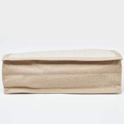Saint Laurent Beige/Black Canvas and Leather Rive Gauche Shopper Tote 