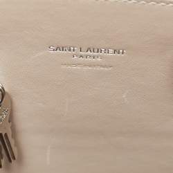 Pre Owned Saint Laurent Beige Croc Embossed Leather Nano Classic Sac De Jour Tote