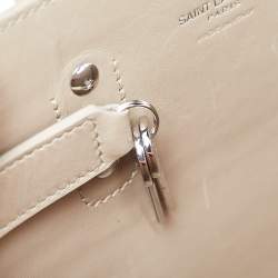 Pre Owned Saint Laurent Beige Croc Embossed Leather Nano Classic Sac De Jour Tote