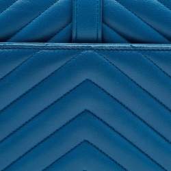 Saint Laurent Blue Matelasse Leather Envelope Chain Shoulder Bag