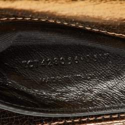 مملوكة مسبقًا Saint Laurent Gold Matelassé Leather Medium College Top Handle Bag