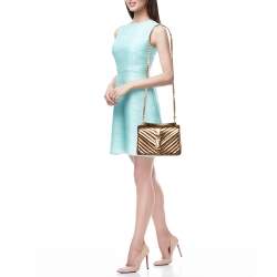 مملوكة مسبقًا Saint Laurent Gold Matelassé Leather Medium College Top Handle Bag