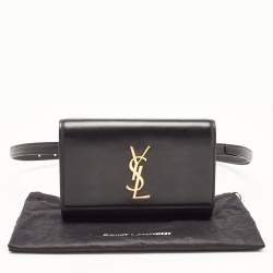 Pre Owned Saint Laurent Black Leather Kate Belt Bag