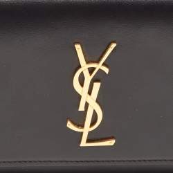 Pre Owned Saint Laurent Black Leather Kate Belt Bag