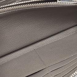 Saint Laurent Grey Leather Zip Around Continental Wallet