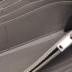 Saint Laurent Grey Leather Zip Around Continental Wallet
