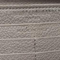 Saint Laurent Grey Leather Zip Around Continental Wallet