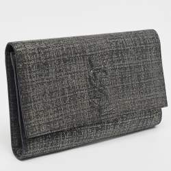 Pre Owned حقيبة كلتش سان لوران بل دو جور جلد لامعة بنفسجية