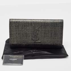 Pre Owned حقيبة كلتش سان لوران بل دو جور جلد لامعة بنفسجية