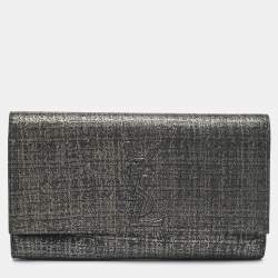 Pre Owned حقيبة كلتش سان لوران بل دو جور جلد لامعة بنفسجية