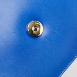 Pre Owned Saint Laurent Blue/Green Leather Betty Clutch